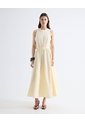 Vestido Midi Con Abertura  Para Mujer Crema Seven Seven de Seven Seven