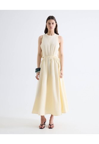 Vestido Midi Con Abertura  Para Mujer Crema Seven Seven Seven Seven