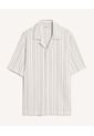 Camisa Oversize Texturizada  Para Hombre Beige Seven Seven de Seven Seven
