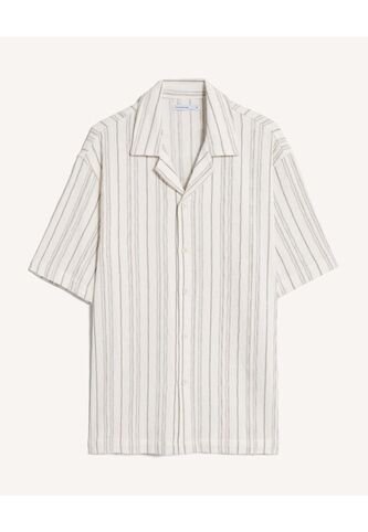 Camisa Oversize Texturizada  Para Hombre Beige Seven Seven Seven Seven