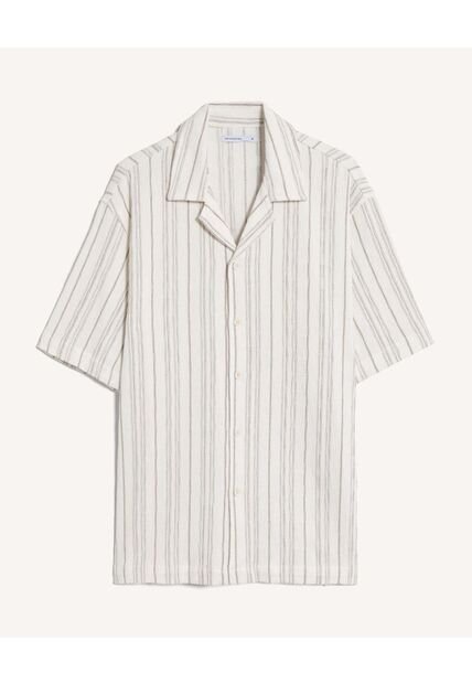 Camisa Oversize Texturizada  Para Hombre Beige Seven Seven