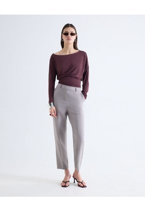 Blusa Escote Ojal Ajustable Para Mujer Vino Seven Seven