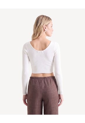 Camiseta Seamless Cuello Redondo  Para Mujer Blanco Seven Seven