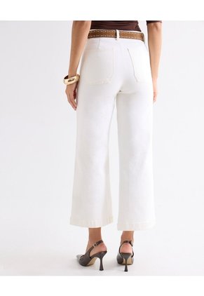 Jean Retro Bolsillos Frontales  Para Mujer Blanco Seven Seven