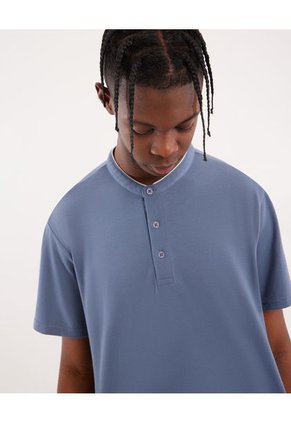 Polo Para Hombre Cuello Mao  Color Azul  Marca Seven Seven #45110728