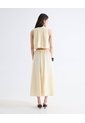Vestido Midi Con Abertura  Para Mujer Crema Seven Seven de Seven Seven