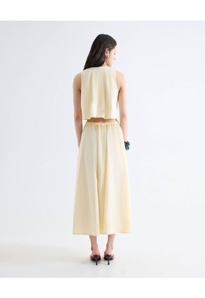 Vestido Midi Con Abertura Para Mujer Crema Seven Seven