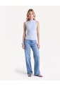 Jean Straight Con Cinturón  Para Mujer Azul Seven Seven de Seven Seven