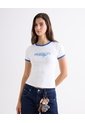 Camiseta Texturizada Con Estampado  Para Mujer Blanco Seven Seven de Seven Seven
