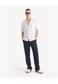 Camisa Texturizada Pechera Oculta  Para Hombre Crudo Seven Seven de Seven Seven