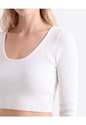 Camiseta Seamless Cuello Redondo  Para Mujer Blanco Seven Seven