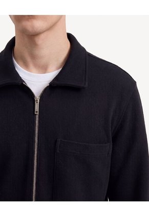 Camisa Harrington Texturizada  Para Hombre Negro Seven Seven
