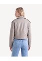 Chaqueta Biker Acabado Pu  Para Mujer Taupe Seven Seven de Seven Seven
