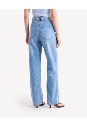 Jean Straight Con Cinturón  Para Mujer Azul Seven Seven