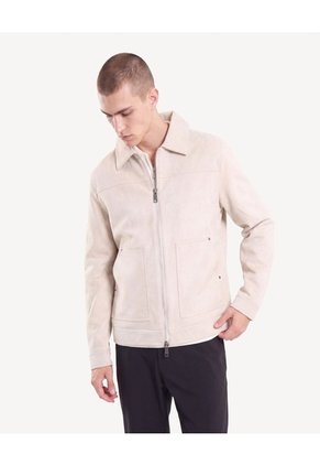 Chaqueta Harrington Suede Para Hombre Taupe Seven Seven