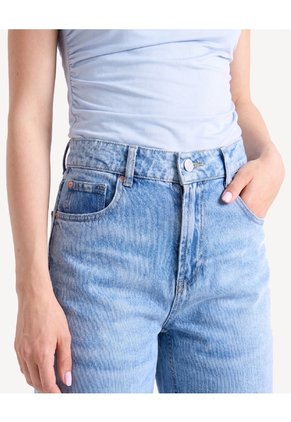 Jean Straight Con Cinturón  Para Mujer Azul Seven Seven