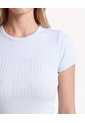 Camiseta Ajustada Estampada  Para Mujer Celeste Seven Seven de Seven Seven