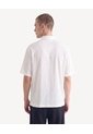 Camisa Texturizada Pechera Oculta  Para Hombre Crudo Seven Seven de Seven Seven