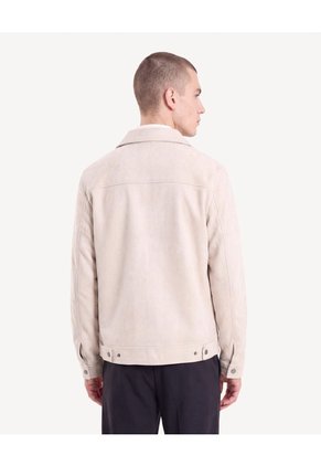 Chaqueta Harrington Suede Para Hombre Taupe Seven Seven