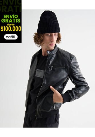 Chaqueta Para Hombre Pu Color Negro Marca Seven Seven #45080472 Seven Seven