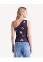 Blusa Mesh Con Escote  Para Mujer Negro Seven Seven de Seven Seven