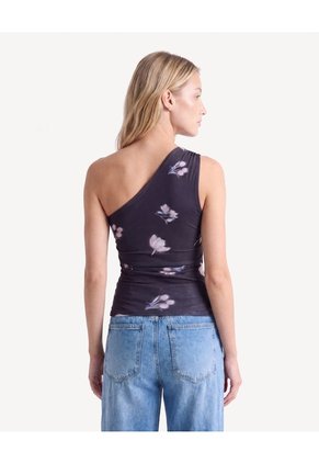 Blusa Mesh Con Escote Para Mujer Negro Seven Seven