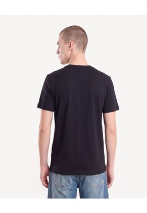 Camiseta Bordado Frontal  Para Hombre Negro Seven Seven