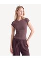 Camiseta De Silueta Definida  Para Mujer Café Seven Seven de Seven Seven