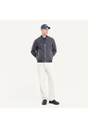Chaqueta Bomber Paño Para Hombre Gris Seven Seven