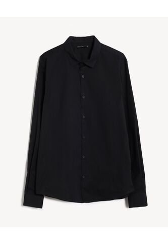 Camisa Stretch Cuello Gales  Para Hombre Negro Seven Seven Seven Seven