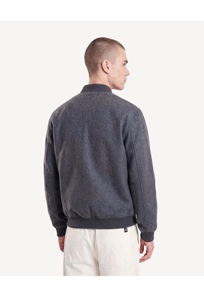 Chaqueta Bomber Paño Para Hombre Gris Seven Seven