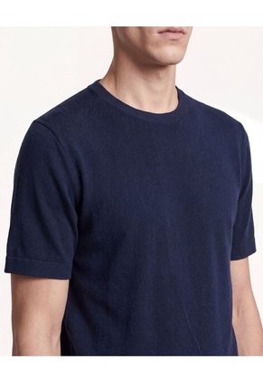 Camiseta Tejida Esencial  Para Hombre Azul Seven Seven