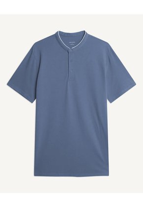 Polo Para Hombre Cuello Mao  Color Azul  Marca Seven Seven #45110728