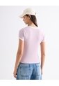 Camiseta Estampada Con Textura  Para Mujer Rosado Seven Seven de Seven Seven