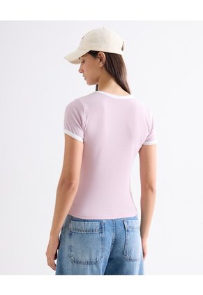 Camiseta Estampada Con Textura Para Mujer Rosado Seven Seven