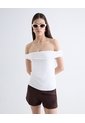 Camiseta Cuello Bandeja  Para Mujer Crudo Seven Seven de Seven Seven
