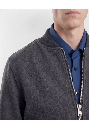 Chaqueta Bomber Paño Para Hombre Gris Seven Seven