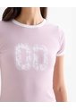Camiseta Estampada Con Textura  Para Mujer Rosado Seven Seven de Seven Seven