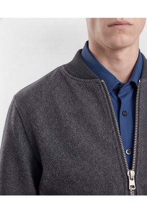 Chaqueta Bomber Paño Para Hombre Gris Seven Seven