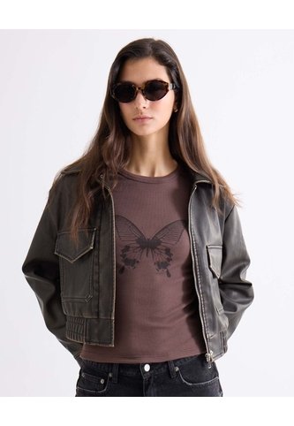 Camiseta Con Gráfico Inspirador  Para Mujer Café Seven Seven Seven Seven