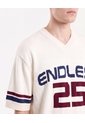 Camiseta Tricot Bordada  Para Hombre Marfil Seven Seven de Seven Seven