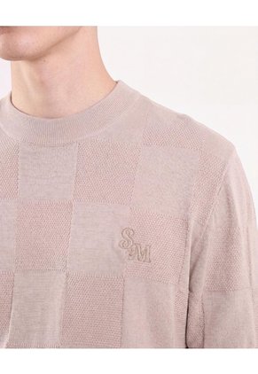 Camiseta Tricot Cuadros  Para Hombre Arena Seven Seven