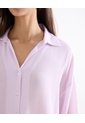Blusa Rayas Cuello Camisero  Para Mujer Lila Seven Seven de Seven Seven