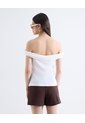 Camiseta Cuello Bandeja  Para Mujer Crudo Seven Seven de Seven Seven