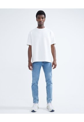 Camiseta Tejida Texturizada Oversize  Para Hombre Marfil Seven Seven