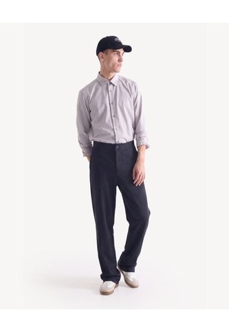 Camisa Stretch Manga Larga  Para Hombre Gris Seven Seven Seven Seven