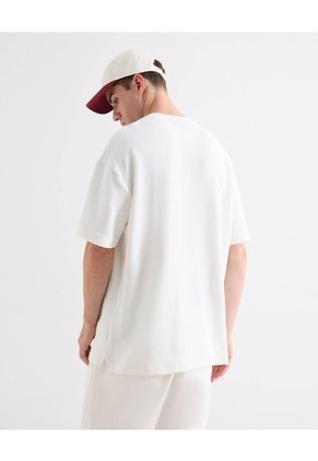 Camiseta Tejida Texturizada Oversize  Para Hombre Marfil Seven Seven