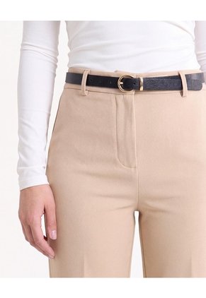 Pantalón Chino Con Cinturón Para Mujer Taupe Seven Seven