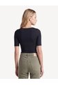 Camiseta Cuello Ojal Con Recogidos  Para Mujer Negro Seven Seven de Seven Seven