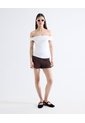 Camiseta Cuello Bandeja  Para Mujer Crudo Seven Seven de Seven Seven